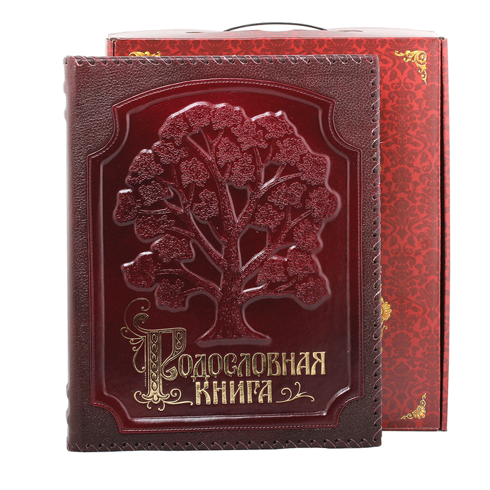 Родословная книга "Изысканная" в оплетке в картонной коробке